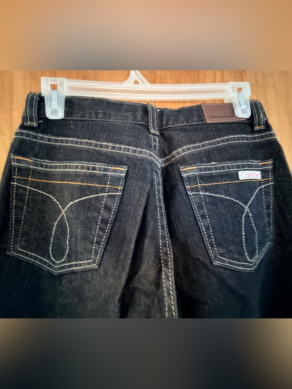 Calvin Klein Jeans Black Bootcut Jeans with Contrast Pocket Stitching